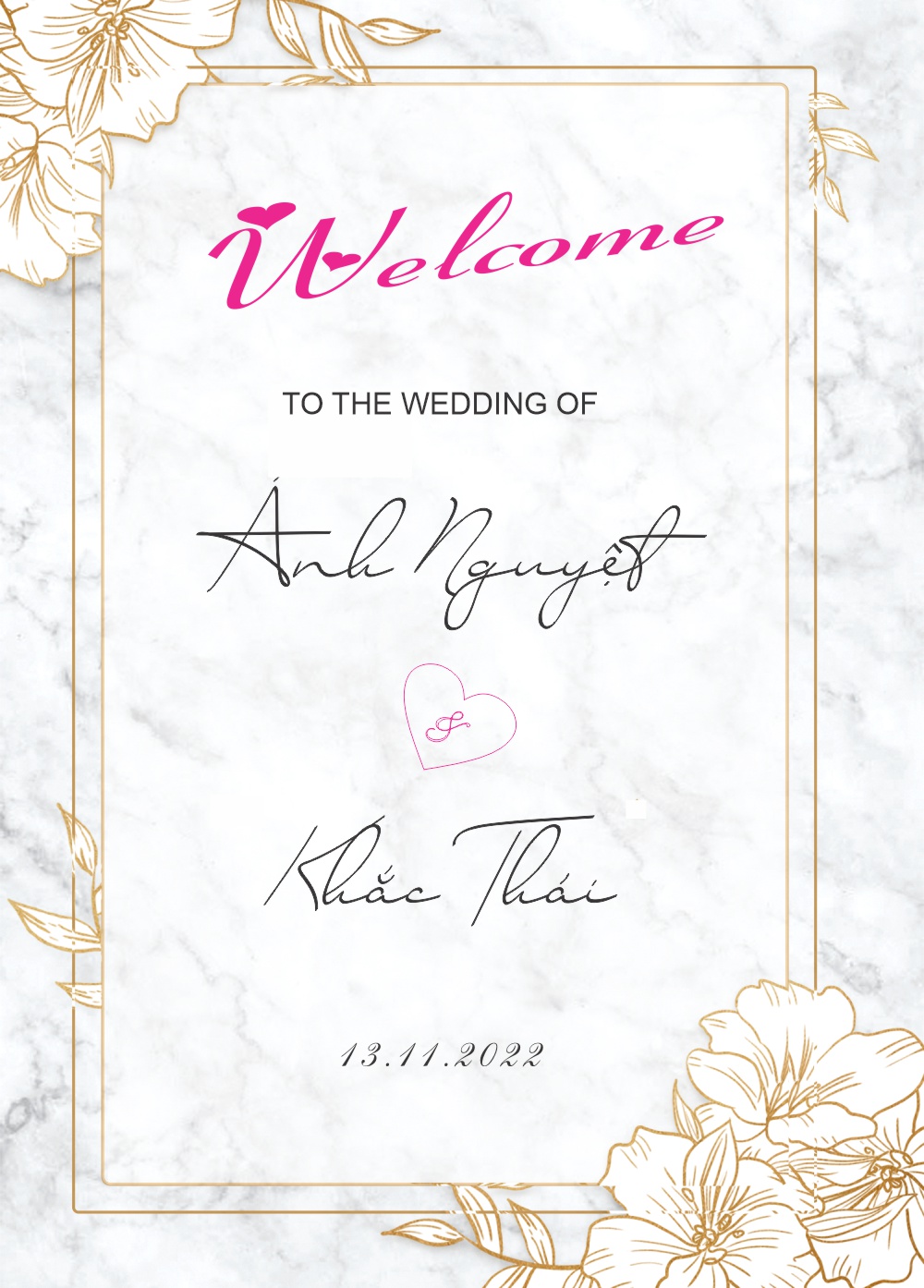 Bảng tên đám cưới