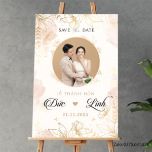 Bảng tên đám cưới: Đức & Linh