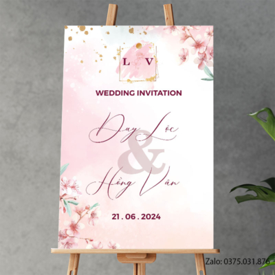 Bảng tên đám cưới: Duy Lộc & Hồng Vân