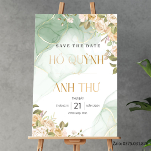 Bảng tên đám cưới: Hồ Huỳnh & Anh Thư