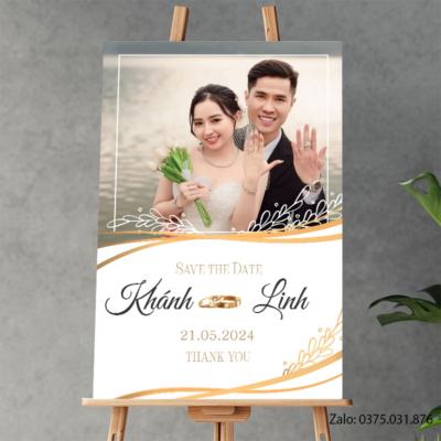 Bảng tên đám cưới: Khánh & Linh