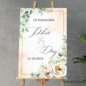 Bảng tên đám cưới: Phước & Đông