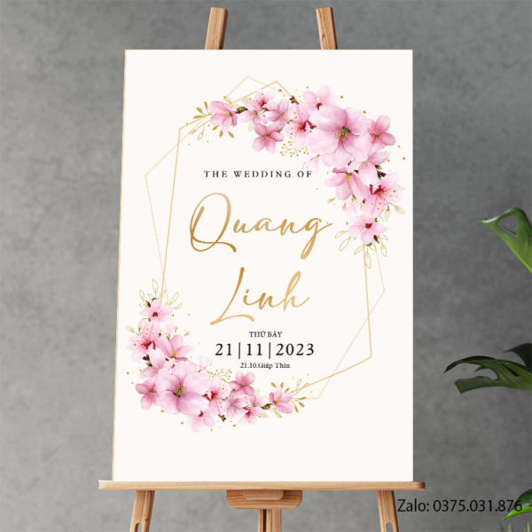 Bảng tên đám cưới: Quang & Linh