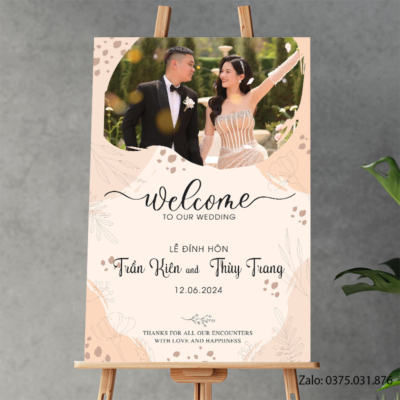 Bảng tên đám cưới: Trần Kiên & Thùy Trang