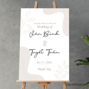 Bảng tên đám cưới: Văn Bình & Tuyết Trần