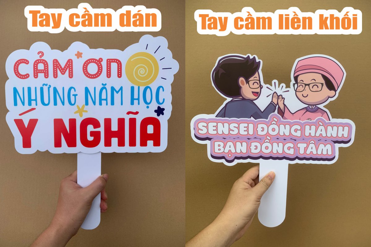 Hashtag cầm tay - Loại tay cầm liền khối và tay cầm dán