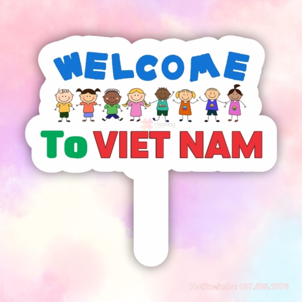 Hashtag cầm tay welcome to vietnam