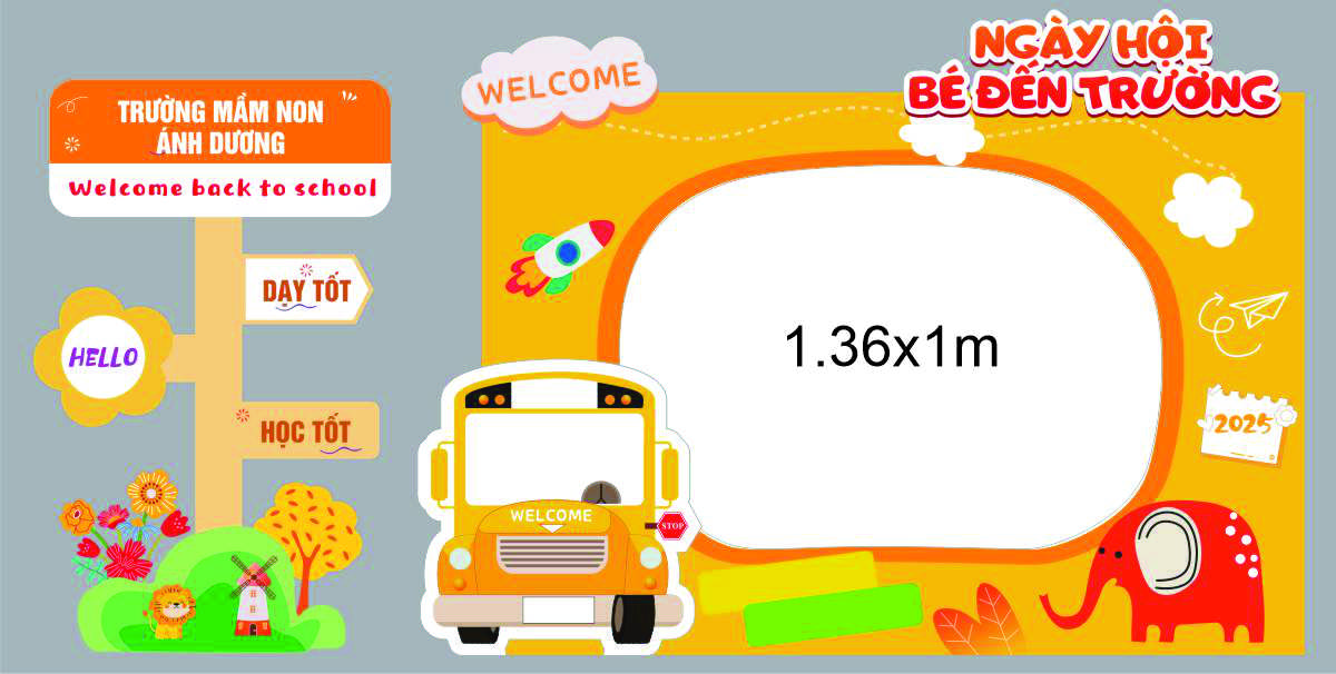 Combo khung check in ngày hội bé đến trường