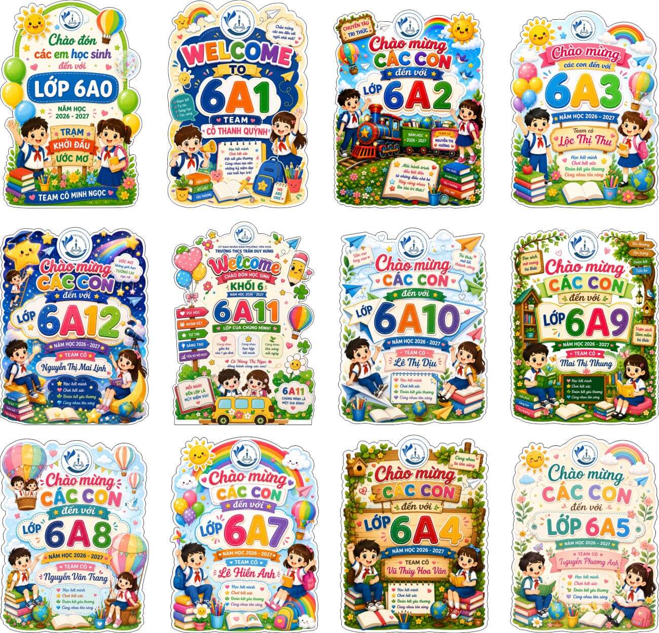 bang chao cac con den truong Bảng chào các con đến trường