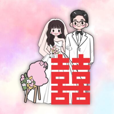 Standee hình người cô dâu chú rể