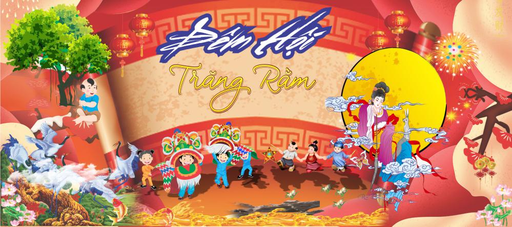 Backdrop đêm hội trăng rằm (mẫu tt005)