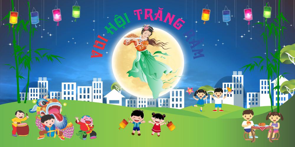 Backdrop vui hội trăng rằm mẫu tt047