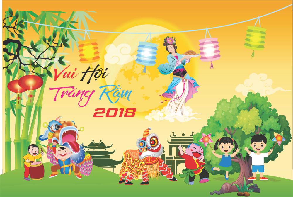 Backdrop vui hội trăng rằm mẫu tt048