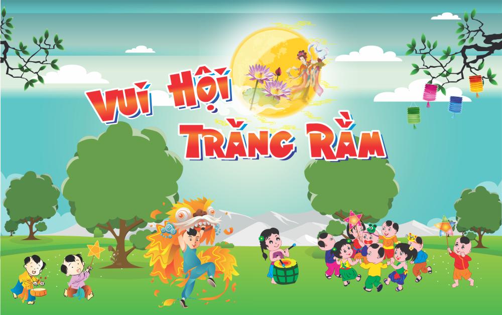 Backdrop vui hội trăng rằm mẫu tt049 tt050